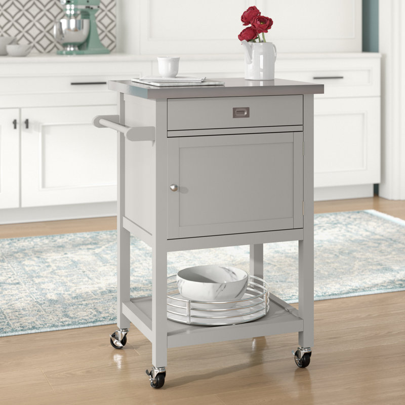 Eira Kitchen Cart with Stainless Steel Top & Reviews Birch Lane
